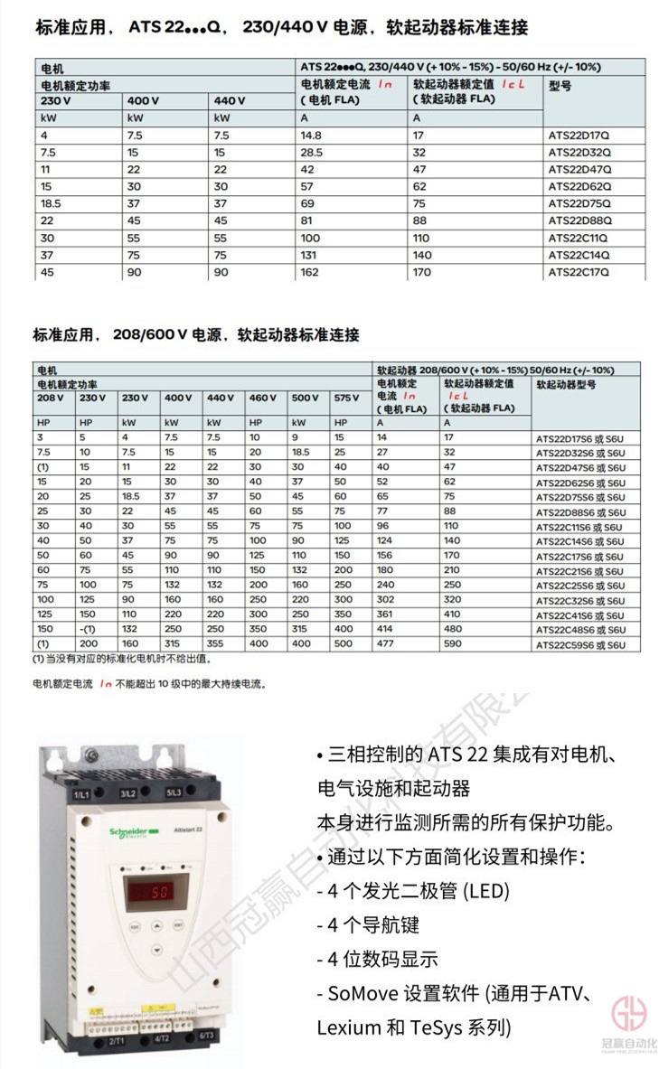 施耐德軟啟動器